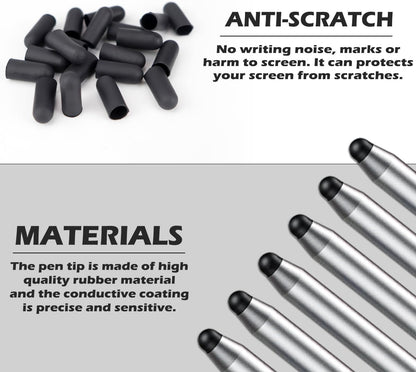 20Pcs Replacement Tips Silicone Rubber Touch Screen Pens Tips for Touch Pen (9 * 20mm)