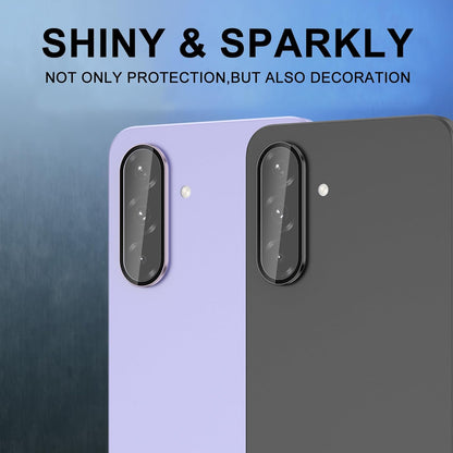 for Samsung Galaxy A36/A56 Camera Lens Protector, Individual Metal Ring Tempered Glass Lens Cover, [Strong Adsorption] Scratch Resistant Ultra-Thin HD Clear Lens Cover, 1 Set-Black