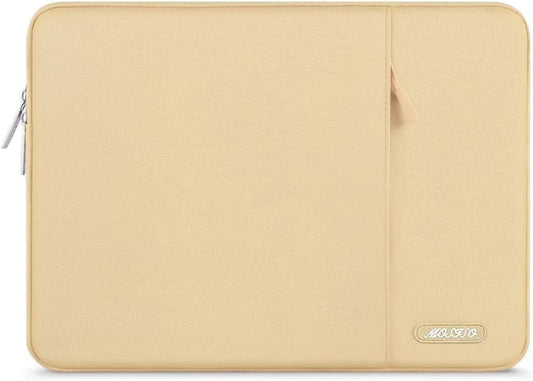 MOSISO Laptop Case 13.3 inch, 13-13.3 inch Laptop Sleeve Compatible with MacBook Air/Pro 13 / Pro 14, HP Dell ASUS Lenovo Notebook, Polyester Vertical Computer Sleeve Bag with Pocket, Camel