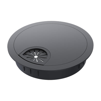 Desk Grommet 3-1/8 Inch 80mm, Zinc Alloy Computer Desk Wire Hole Cover, Office Desktop Cord Cable Hole Metal Ring, Black