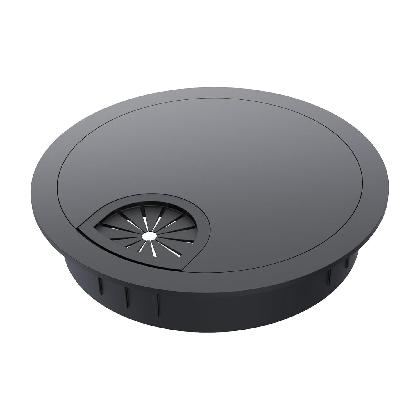 Desk Grommet 2 Inch 50mm, Zinc Alloy Computer Desk Wire Hole Cover, Office Desktop Cord Cable Hole Metal Ring, Black