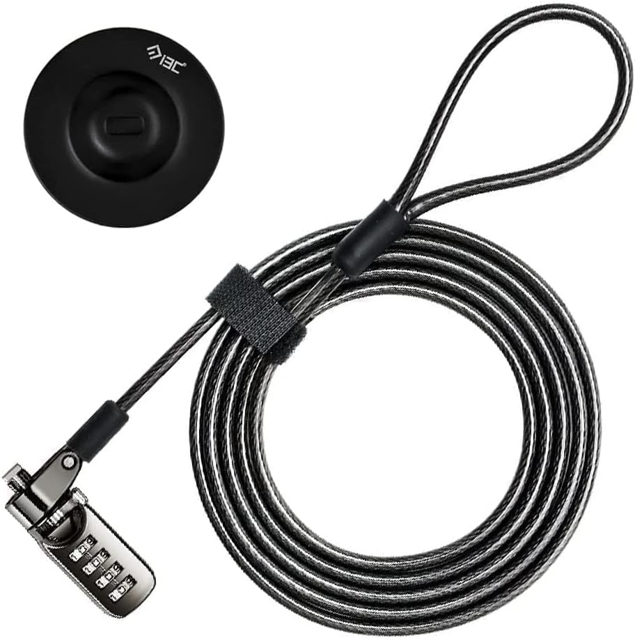 I3C Laptop Cable Lock 4 Digital Combination Lock Security Computer Cable Lock Anti Theft Combination Lock Compatible for Tablet Laptop (1 Pack)