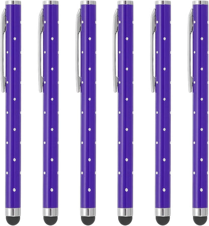 PATIKIL Stylus Pens for Touch Screens, 6 Pcs High Precision Universal Bling Stylus Crystal Metal Capacitive Pen for Touch Screen Devices Phone Tablets Laptop, Purple