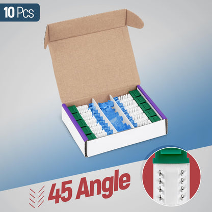 Everest 45° Angled RJ45 Cat5e Keystone Jacks 10-Pack in Green - Slim Profile Female RJ45 Connectors - Cat 5e Keystone Jack - Compatible with 45° Angled Speed Termination Tool - 45Term (B0BL3GS7ZY)