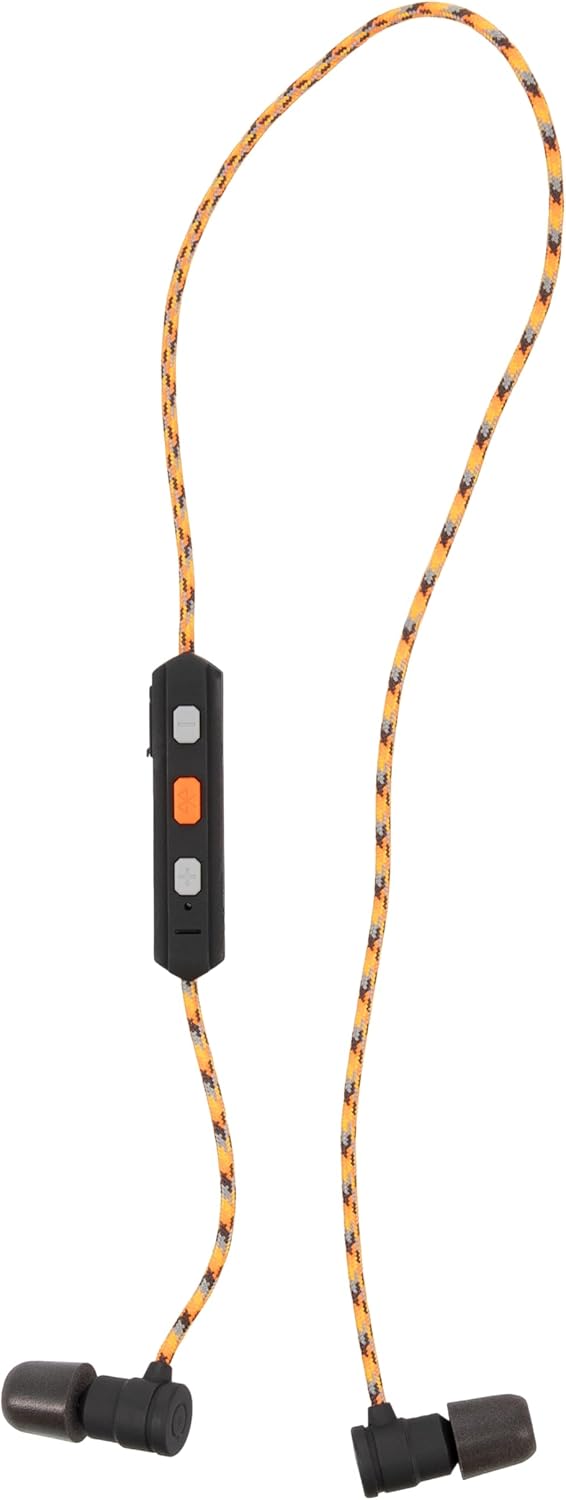 Walker's Flexible Bluetooth Neckband Headset 30 NRR Passive Hearing Protection Earbuds with 12" USB Charging Cable & EVA Carrying Case