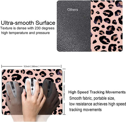 Mouse Pad, Premium-Textured Mouse Mat, Non-Slip Rubber Base Mousepad for Laptop, Computer & PC,9.5×7.9 in,Leopard