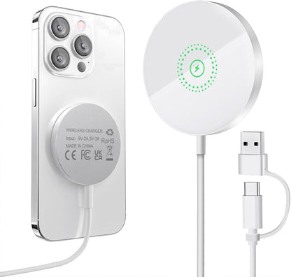 Magnetic Wireless Charger for iPhone 16/16 Pro/16 Plus/16 Pro Max,FDGAO 2 in 1 15W Fast Magnetic Charging Compatible with iPhone 15/14/13/12 Series and AirPods 4/3/Pro