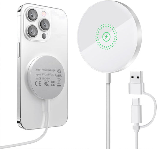 Magnetic Wireless Charger for iPhone 16/16 Pro/16 Plus/16 Pro Max,FDGAO 2 in 1 15W Fast Magnetic Charging Compatible with iPhone 15/14/13/12 Series and AirPods 4/3/Pro