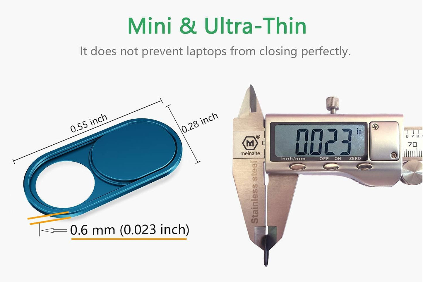 CloudValley Camera Cover Slide Ultra-Thin, Blue Webcam Cover for MacBook air, Laptop, iMac, Desktop, PC, MacBook Pro, iPad, iPhone 8/7/6, Privacy Web Camera Protection [2 Packs]