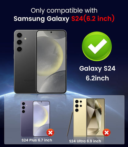 Magnetic for Samsung Galaxy S24 Case [Compatible with MagSafe][Built-in Camera Lens Protector] Slim Soft Silicone Bumper Shockproof Metallic Luster Phone Case (Black)