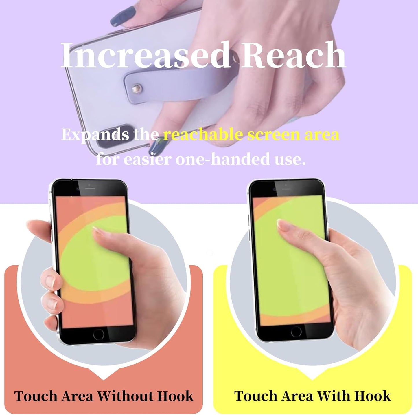 Slim Phone Handle Holder Grip for Hand, Silicone Cellphone Finger Grip Ring Loops Stand Stick on Tablet, Mobile Phone Gripper for The Back of Phone Case Kindle - 6 Pack Green