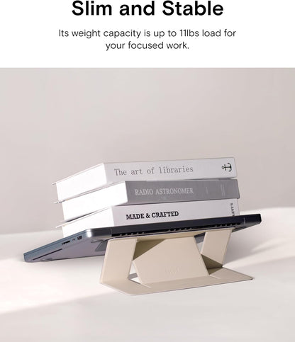 MOFT Laptop Stand for Desk, Adhesive Laptop Stand with 2 Adjustable Viewing Angles, Foldable and Portable Computer Stand Compatible with MacBook Air, MacBook Pro 11"-16", Silver