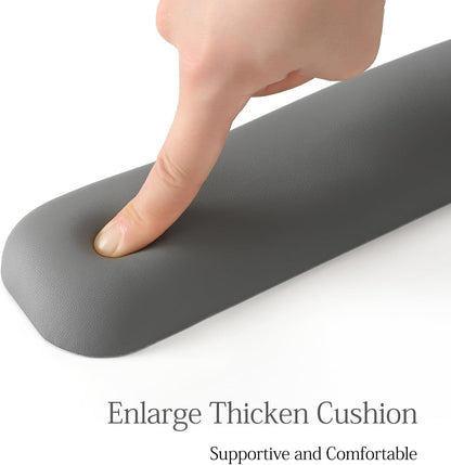 UnivoColors Design-Wave Keyboard Wrist Rest, Artificial Sheepskin+Memory Foam+Ergonomic+Anti-Slip Gel, Resilience Support During Work and Gaming,Keyboard Accessory,Grey