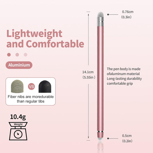 Stylus Pen for Touchscreen,2-in-1 High Sensitivity & Precision Stylus Pen,Suitable for Ipad/iPhone/Android Tablets,Compatible with All Touch Screen Devices(3 Stylus-Black/White/Rose Gold)