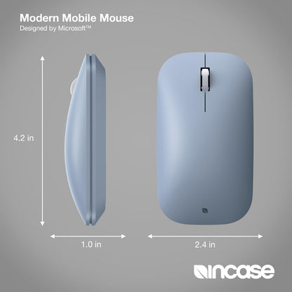 Incase Modern Mobile Mouse – Designed by Microsoft – Lightweight, Precision Navigation, Right/Left Hand Use, Scroll Wheel, BlueTrack Technology, Wireless Bluetooth for Mac/Windows/8/10/11 (Ice Blue)