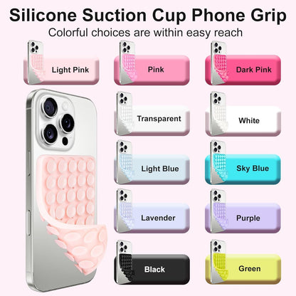 1 Pack Silicone Suction Cup Phone Case Mount Double Sided, Phone Accessories Hands-Free Strong Grip Holder for Selfies and Videos, Silicon Phone Stand Sticky for iPhone and Android Light Blue