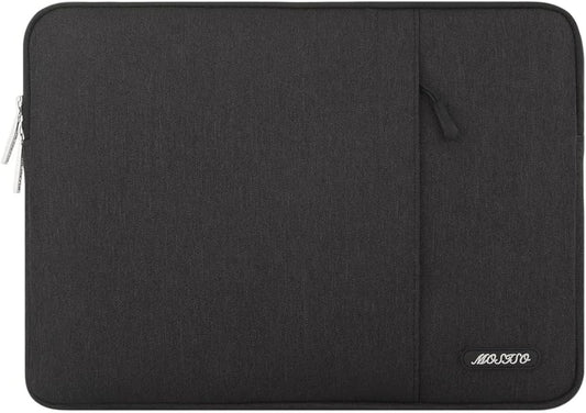 MOSISO Laptop Case 13.3 inch, 13-13.3 inch Laptop Sleeve Compatible with MacBook Air/Pro 13 / Pro 14, HP Dell ASUS Lenovo Notebook, Polyester Vertical Computer Sleeve Bag with Pocket, Black
