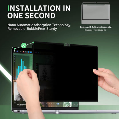 Privacy Screen for MacBook Air 15 Inch M2/M3/M4(2023-2025)-A3241 A2941 A3114 Anti Blue Light Glare Filter Removable Computer Protector, Bubble-Free Monitor Shield Laptop Film With Camera Cover