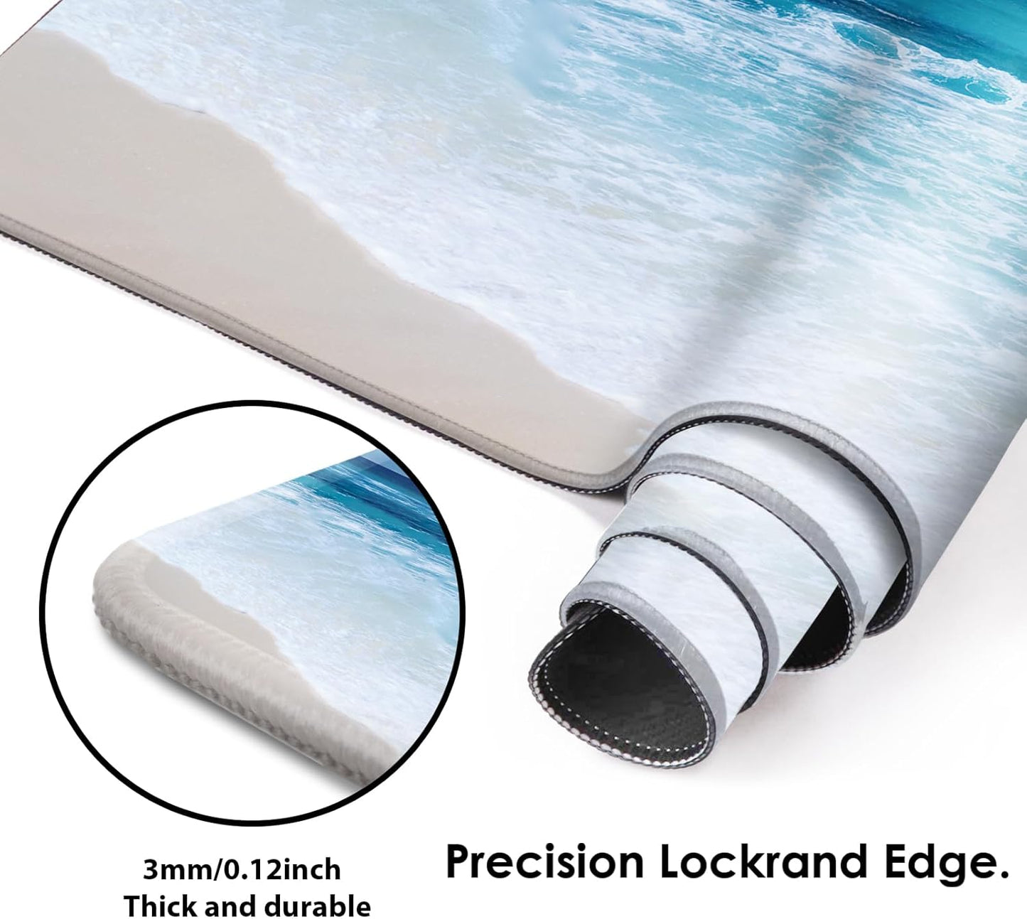 Galdas Gaming Mouse Pad XXL XL Large Long Extended Big Mousepad Non-Slip Rubber Keyboard Mouse Pad with Stitched Edges for Laptop Home Office (31.5x11.8x0.08 Inch) … (Wave 2025)