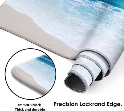 Galdas Gaming Mouse Pad XXL XL Large Long Extended Big Mousepad Non-Slip Rubber Keyboard Mouse Pad with Stitched Edges for Laptop Home Office (31.5x11.8x0.08 Inch) … (Wave 2025)