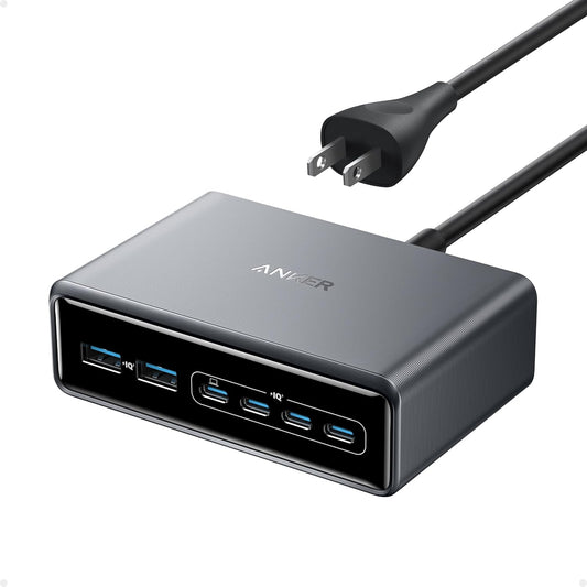 Anker Prime Charger, 200W 6-Port GaN Charging Station, USB-C PD Fast Charging Desktop Charger, Compatible with iPhone, Samsung, MacBook, Dell and More