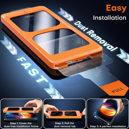 TOCOL for iPhone 16 Privacy Screen Protector True 25°Anti Spy 9H+ Hardness Tempered Glass Full Coverage Easy Installation 2 Pack