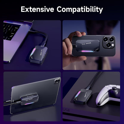 500GB Magnetic Portable SSD,2050MB/s Type-C USB 3.2 Gen 2x2 External SSD,4K ProRes Record and Store,Aluminum alloy,RGB Touch Lighting,External Solid State Drive for iPhone15/16/Android/PC/Mac -PS2200