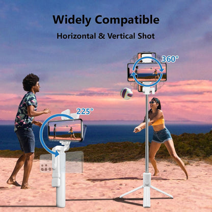 Selfie Stick Tripod, 40 in Retractable Tripod for iPhone with Wireless Remote Control & Light, Portable Phone tripods for Photograph, Live Streaming, Video Recording, Compatible with All Cellphones