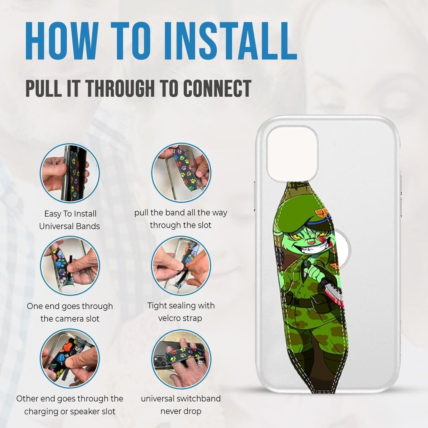 Universal Phone Grip Strap| Reversible Phone Hand Strap for Phone Cases As Phone Loop Holder| Secure Handling by Comfortable Phone Strap - Mona Lisa & Girl Pearl Earring