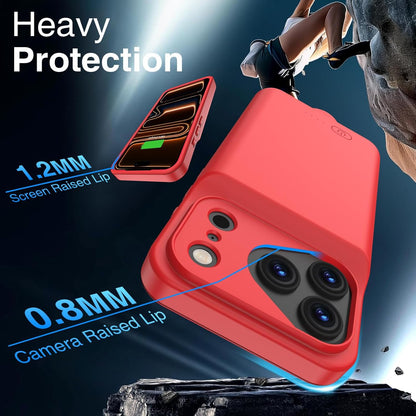 GIN FOXI Battery Case for iPhone 17 Pro, Charging Case Charger 8500mAh Ultra-Slim Lightweight Powerful Battery Pack 15W Fast Rechargeable Anti-Fall TPU Juice Box for iPhone 17 Pro (6.3") Red