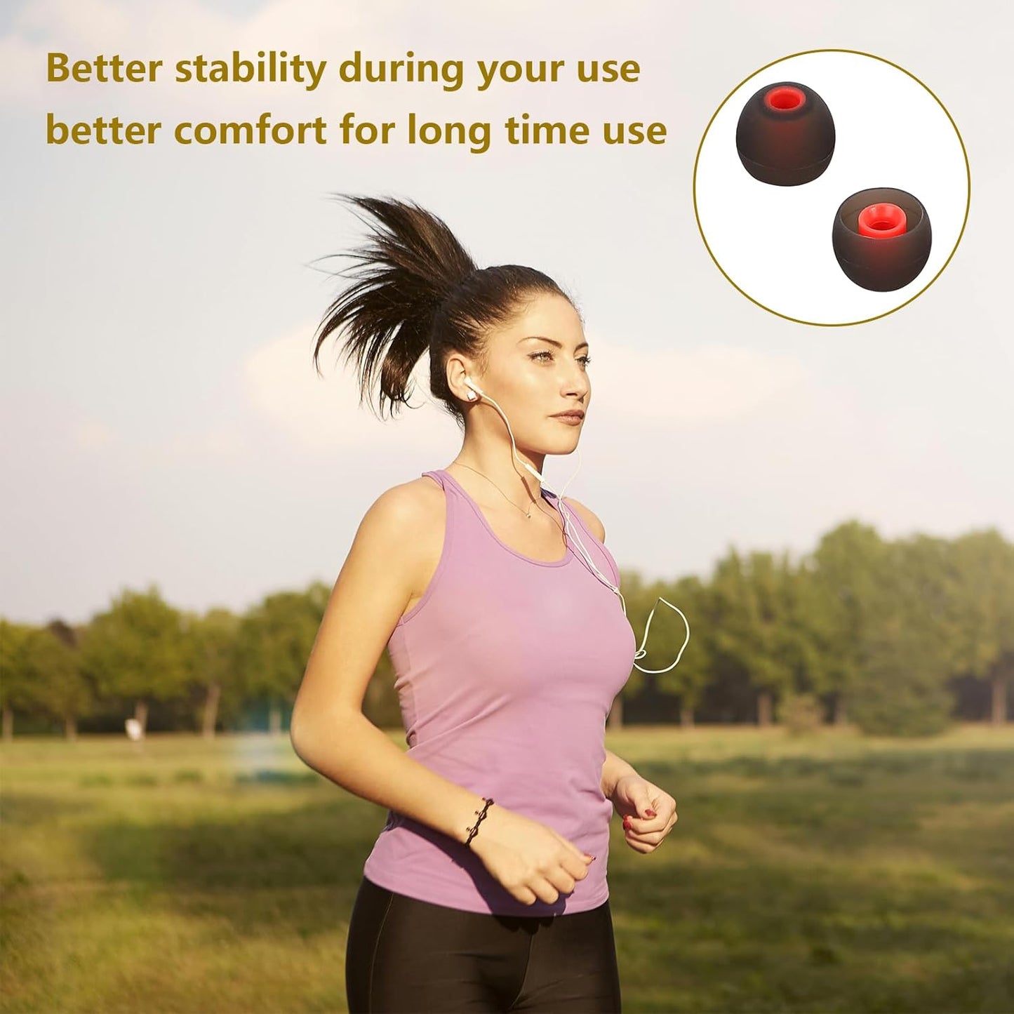 Earbud Replacement Tips Silicone Earbud Tips Earbud Covers Fit for in-Ear Headphones (Inner Hole 3.8mm -5.1mm) Ear Tips Earbud Rubber Tips 9 Pairs S/M/L