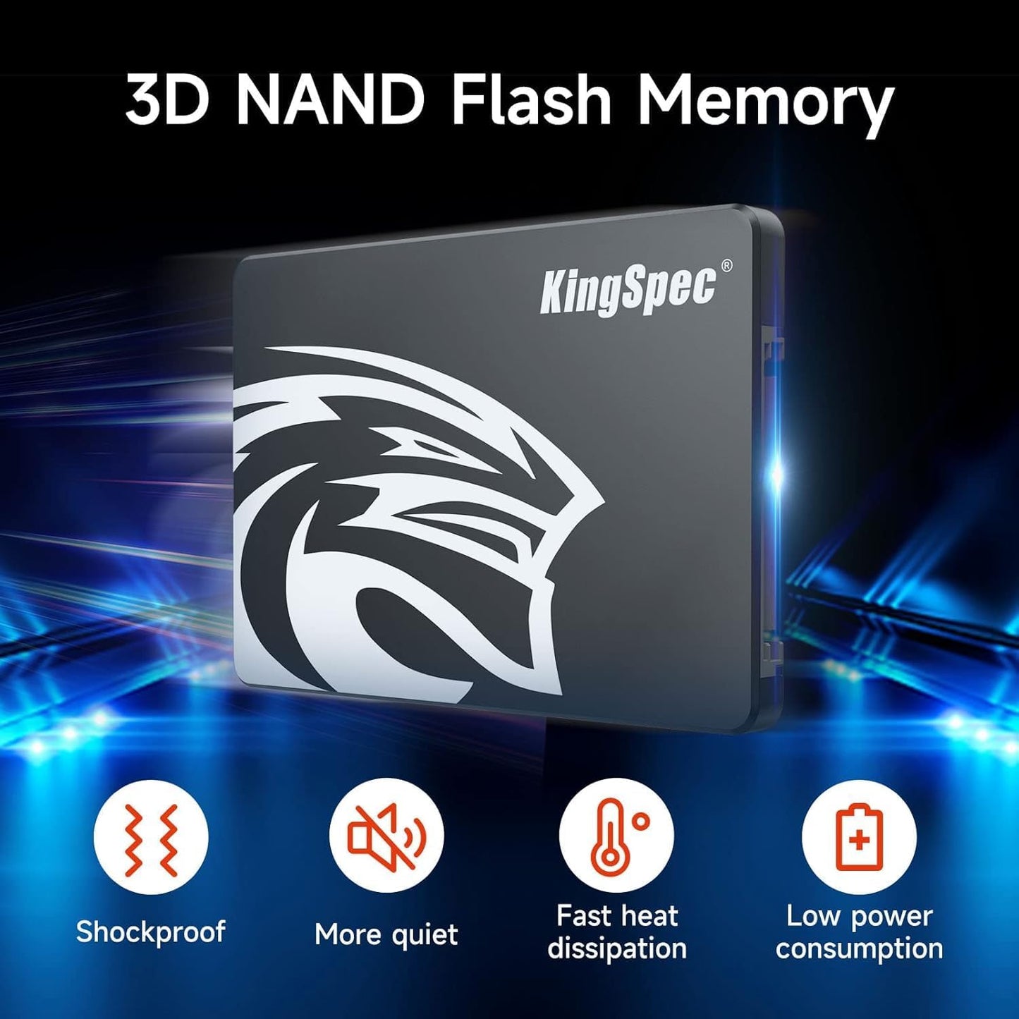 KingSpec 8TB 2.5 SSD SATA III Internal - 550MB/s Read, 520MB/s Write with 3D NAND Flash, for Laptop & Desktop PC Upgrade