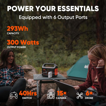 Jackery Portable Power Station Explorer 300 with Carrying Bag, 293Wh Backup Lithium Battery, Solar Generator for Outdoors Camping Travel Hunting Blackout (Solar Panel Optional)