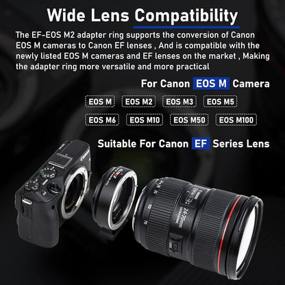 VILTROX EF-M2 Pro Lens Adapter 0.71x Auto Focus EF Lens to M4/3 Mount Adapter Compatible with Canon EF Lens to M4/3 Mount Camera GH4 GH5 GF8 GF9 GX8 GX85 G6 G7 E-M5 E-M10 E-PL7 E-PL8 E-P5 Pen-F