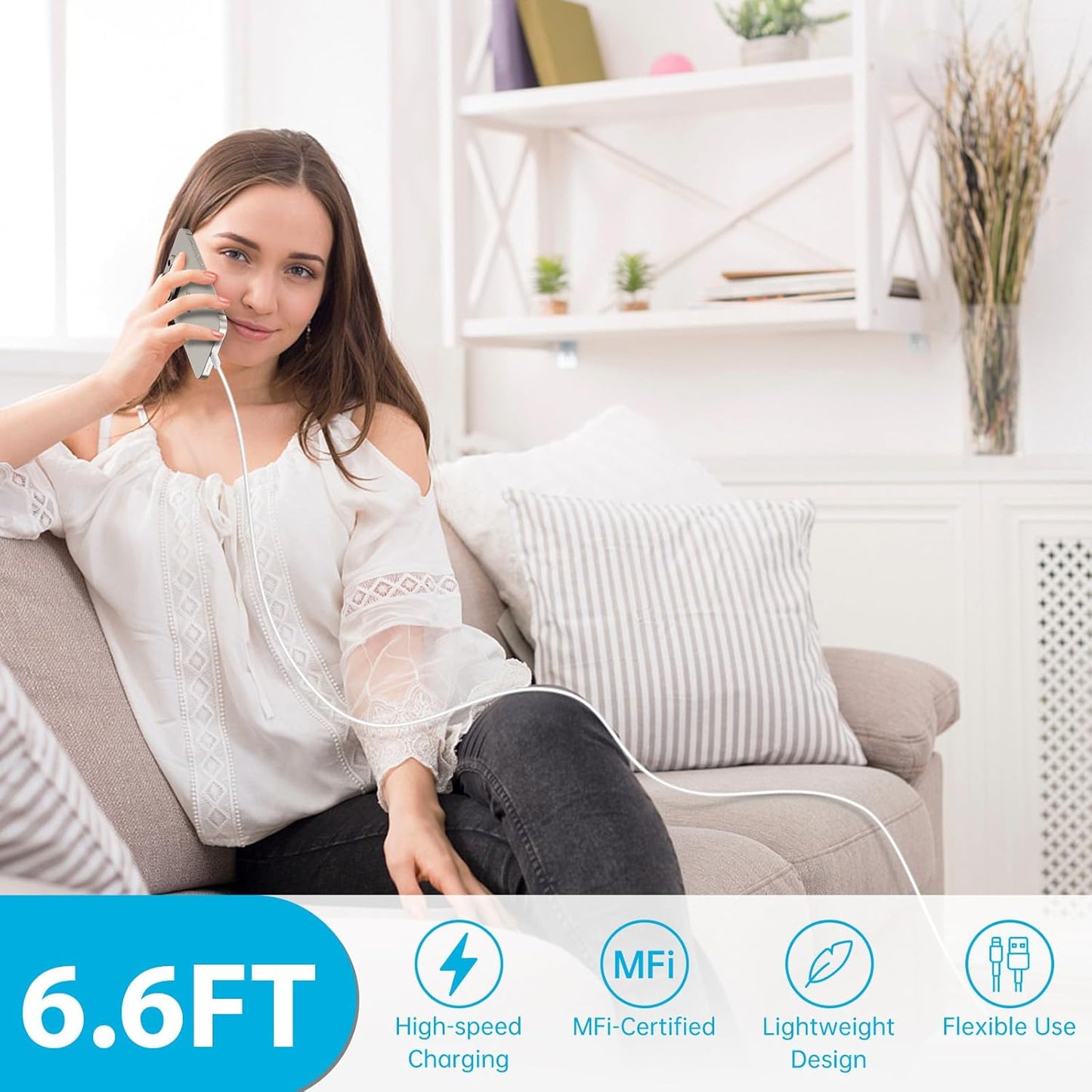 30W Phone 16 15 Charger Fast Charging,USB-C Wall Fast Charger Block Adapter with 6.6Ft USB C to C Fast Charging Cable Cord for Phone 16 15 Pro/16 15 Pro Max/15 Plus,Pro 12.9,Samsung Galaxy S24 Ultra