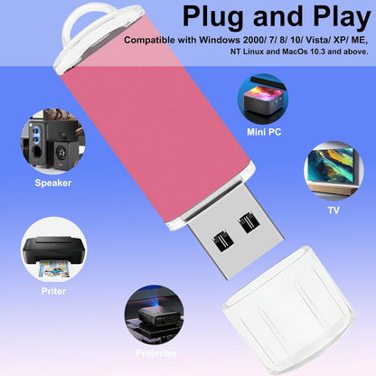 2GB USB Flash Drive 10 Pack Nicepicten USB 2.0 Thumb Drives Metal Jump Zip Drive Memory Stick Pendrive Memoria USB 2 GB with 10PCS Lanyard Label - Mixcolor 10 X 2GB Flash Drives