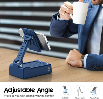 JTEMAN Gifts for Men Women,Cell Phone Stand with Bluetooth Speaker,Cool Tech Gadgets,Unique Birthday Gifts for Men Husband Mom Dad-Blue