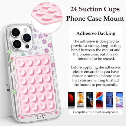 Silicone Suction Phone Case Mount, Non Slip Sticky Phone Grip for Cellphone, Silicon Adhesive Suction Cup Phone Mount, Strong Grip Holder for Selfies and Videos (Lavender)