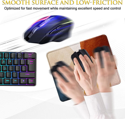 JIKIOU 3 Pack Mouse Pad with Stitched Edge, Comfortable Mouse Pads with Non-Slip Rubber Base, Washable Mousepads Bulk with Lycra Cloth, Mouse Pads for Computers Laptop Mouse 10.2x8.3x0.12in Boho