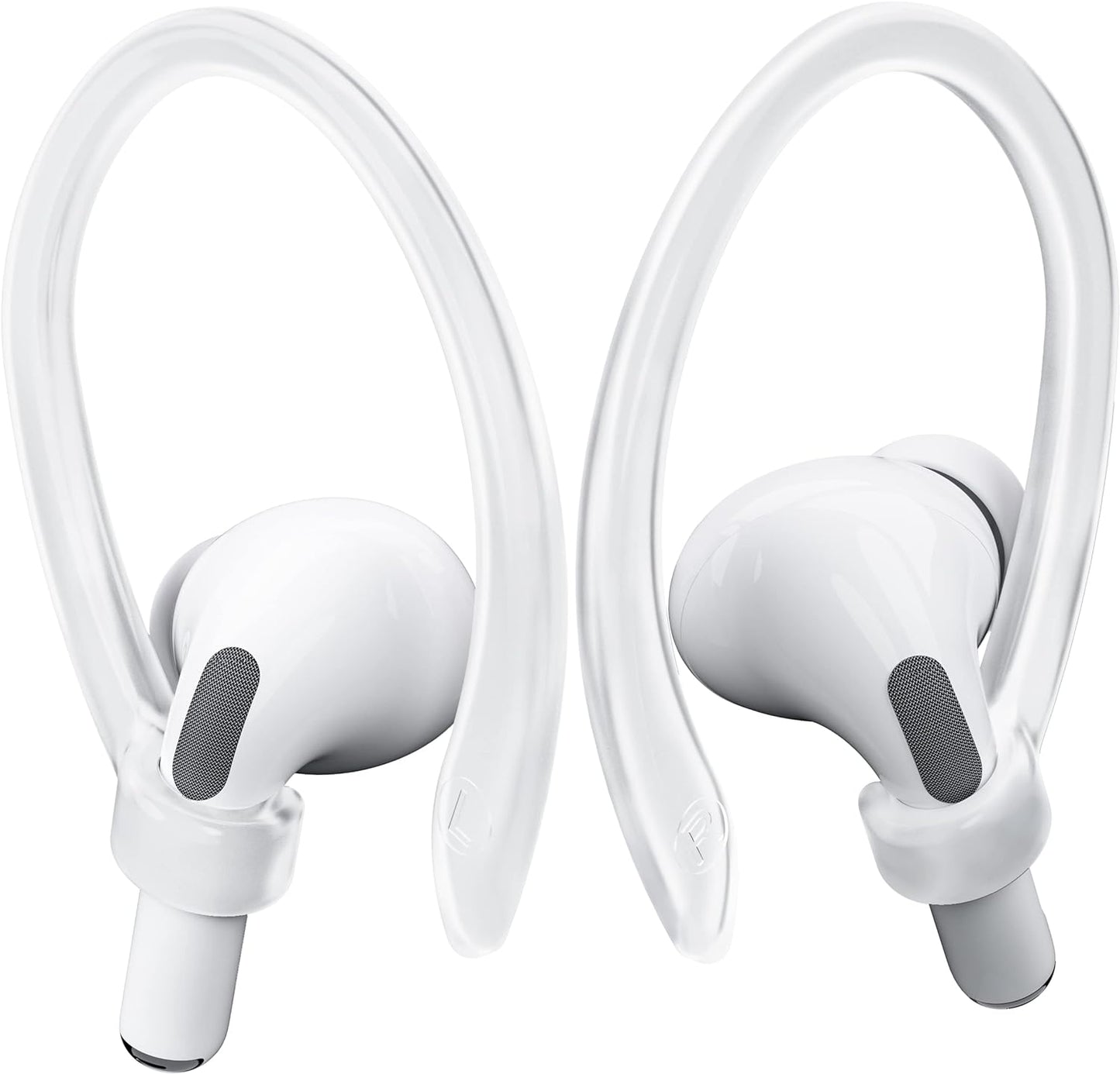 2 Pairs AirPods Ear Hooks for AirPods Pro 2, AirPods Pro, AirPods 4, 3, 2 & 1, Upgraded Anti Slip Sports Clip Hooks for AirPods 1, 2, 3, 4,Pro, Pro 2 – Transparent