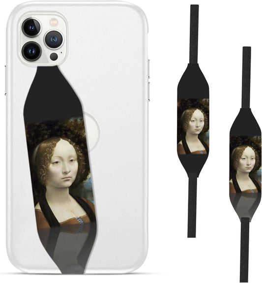 Customizable Universal Phone Grip Strap | Pack of 2 | Reversible Phone Hand Strap for Phone Cases as Phone Loop Holder| Secure handling - Mona Lisa The First Femen