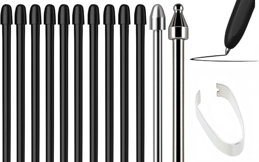 Soft Metal Nibs Tips Replacement For Samsung Galaxy Tab S10 Ultra Spen S9 S8 S7 S10+ S9+ S8+ Tab S9 Ultra S6 Lite S24 S23 S22 Ultra Note 9 Note 8 S Pen King Write + Tool, 10Pcs Standard + 2 Pcs Metal