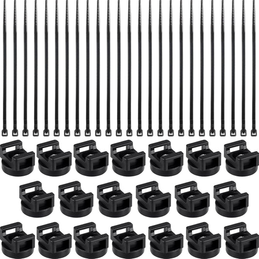 Yookeer 120 Pieces Magnetic Zip Tie Mount Multipurpose Cable Holder Magnets Magnetic Wire Management Bases with Heavy Duty Zip, Mount Nylon Cable Ties in Total (22 mm)