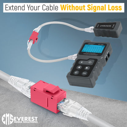 Everest Cat6 RJ45 Keystone Coupler (24-Pack) in Pink - RJ45 Coupler - Cat 6 Couplers - Female to Female Cat6 Keystone Jacks - Ethernet Couplers - Ethernet Cable Extender