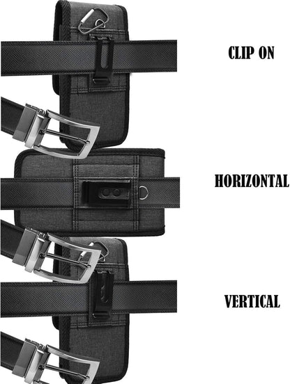 Njjex Cell Phone Holster for Samsung Galaxy S25 Ultra S24 S23 Plus S22 S21 S20 FE Note 20 Ultra A14 A15 A16 A17 A35 A36 iPhone 14 15 16 17 Pro Max Belt Clip Holster Phone Pouch Holder Carrying Case