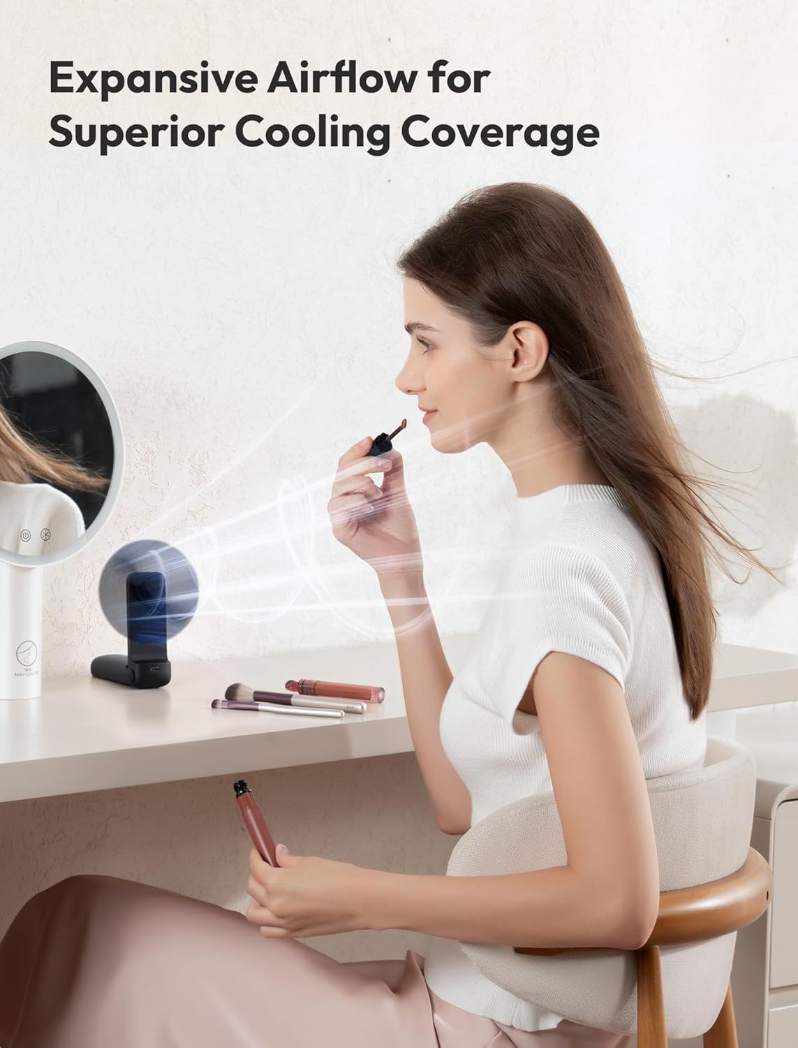 Aecooly Slim Portable Fan, Thin Handheld Fan, USB Rechargeable Mini Personal [24H Max Cooling Time], Battery Powered Small Foldable Pocket for Travel, Summer, Gifts for Women&Men, Girls -Black