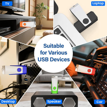 4GB Flash Drives 50 Pack, Wooolken USB 2.0 Thumb Drive with Lanyards Bulk USB Sticks for Weddings,Office, School, Data Storage Backup