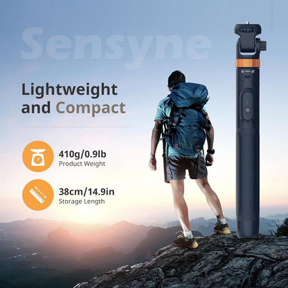 Sensyne 72" Phone Tripod, Extendable Selfie Stick with Detachable Phone Holder Compatible with All Cell Phones/Camera Blue