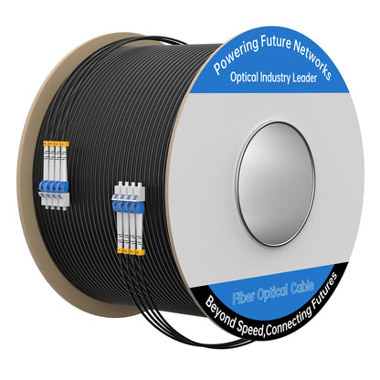 100M/328FT Outdoor Armored LC to LC Fiber Optic Cable, 4 Core OS2 Single Mode 9/125μm, Industrial TPU Jacket, OD 5mm, 4 Strands, SMF, Direct Burial, Heavy-Duty LC-LC Patch Cord for Harsh Environments