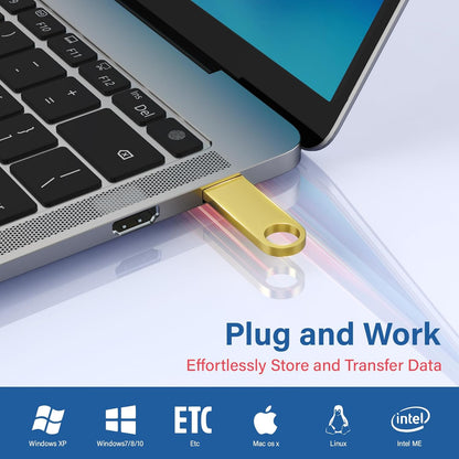 20 Pack 8GB USB Flash Drive with Keychains, Wooolken Sleek Metal USB 2.0 Thumb Drives Memory Stick for PC Laptop Computer(Sliver)